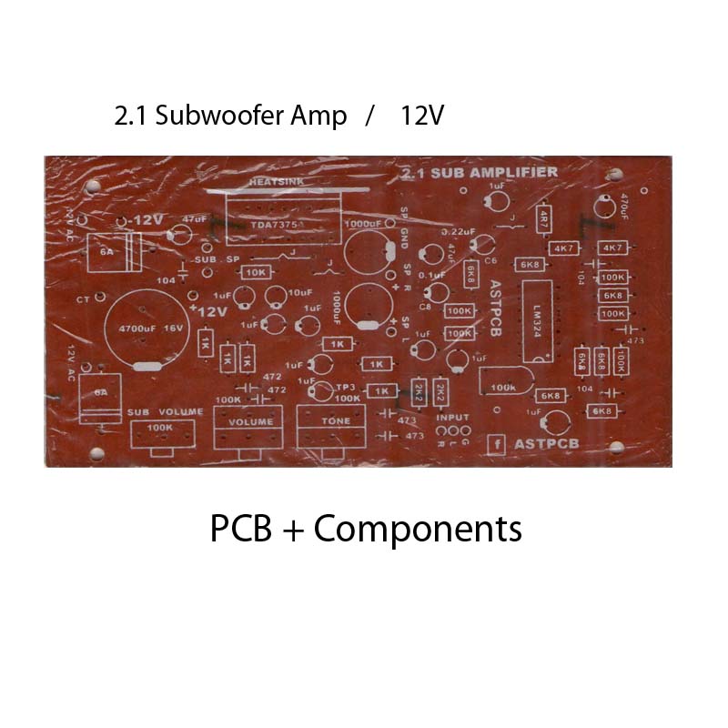 TDA7375 2.1 Subwoofer PCB + Parts
