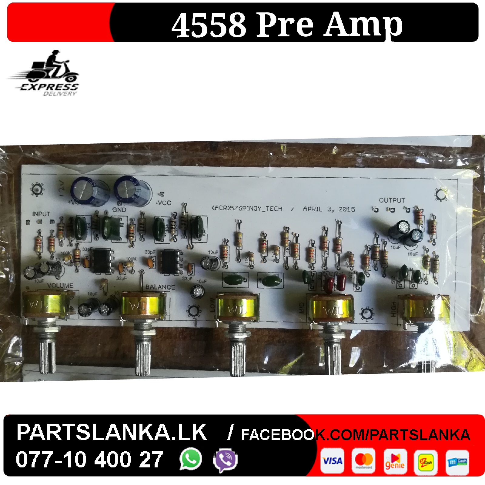 4558 assemble pre amp board