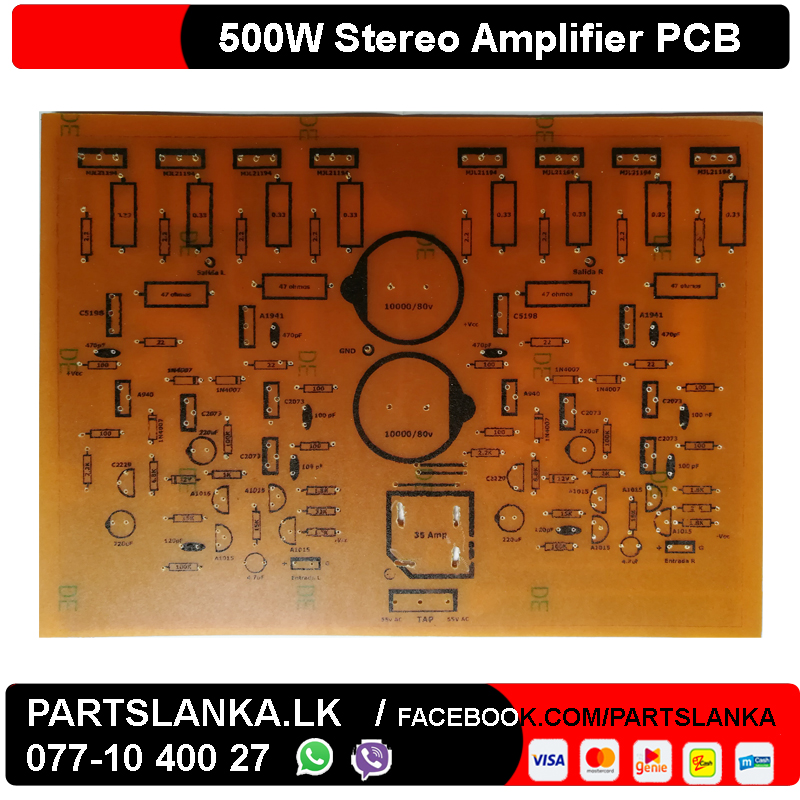 500W Stereo Amplifier PCB